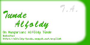 tunde alfoldy business card