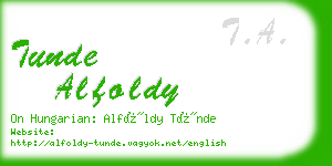 tunde alfoldy business card